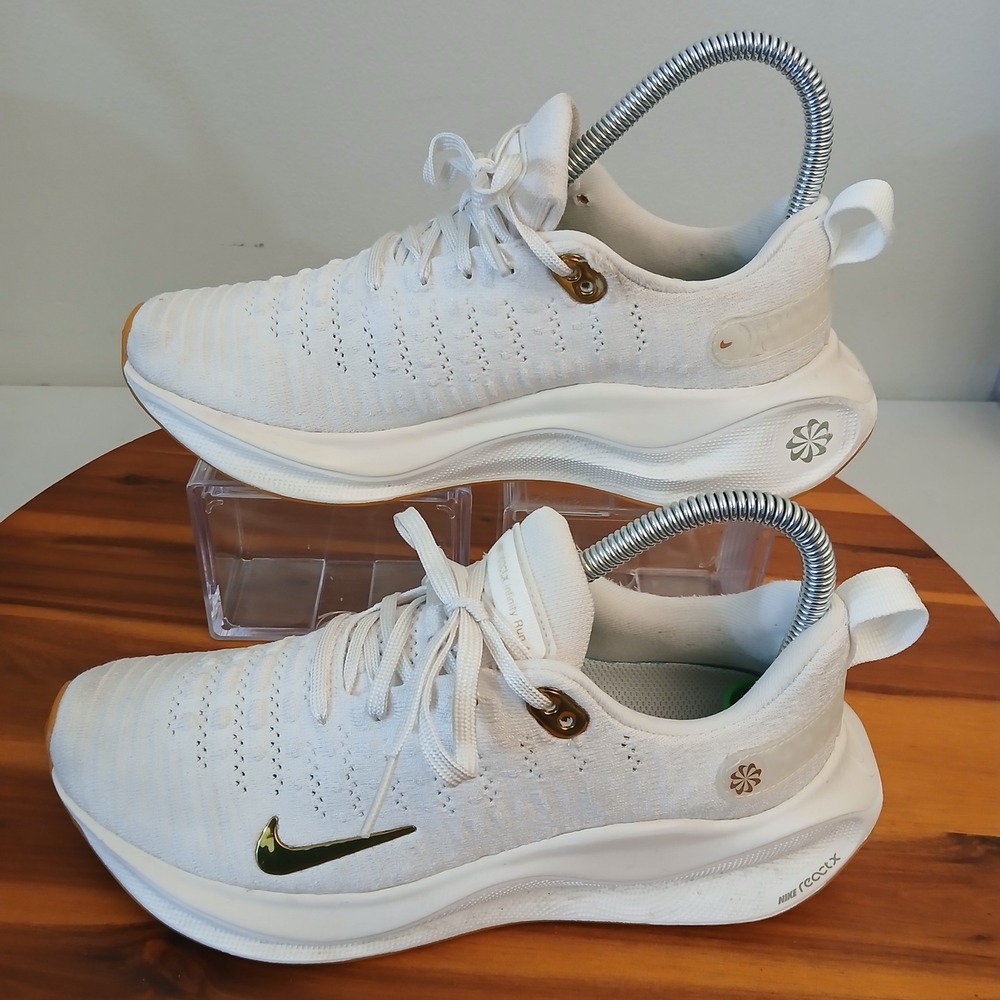 Nike ReactX Infinity Run 4 Womens 7 White Gum Running Shoes Sneakers DR2670-013